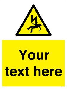 Custom Warning danger of death by electrocution